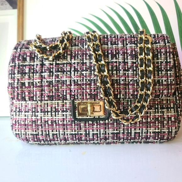 Karl Lagerfeld Handbags - Karl Lagerfeld Tweed Agyness Bag